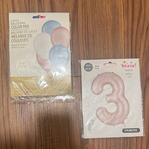 Brava Satin Number 3 Balloon - Pink